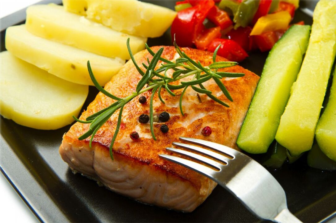 胃炎のための野菜と魚